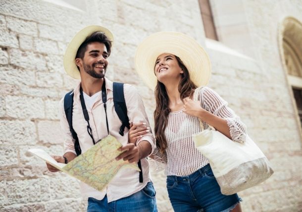 Tourists enjoying a guided tour